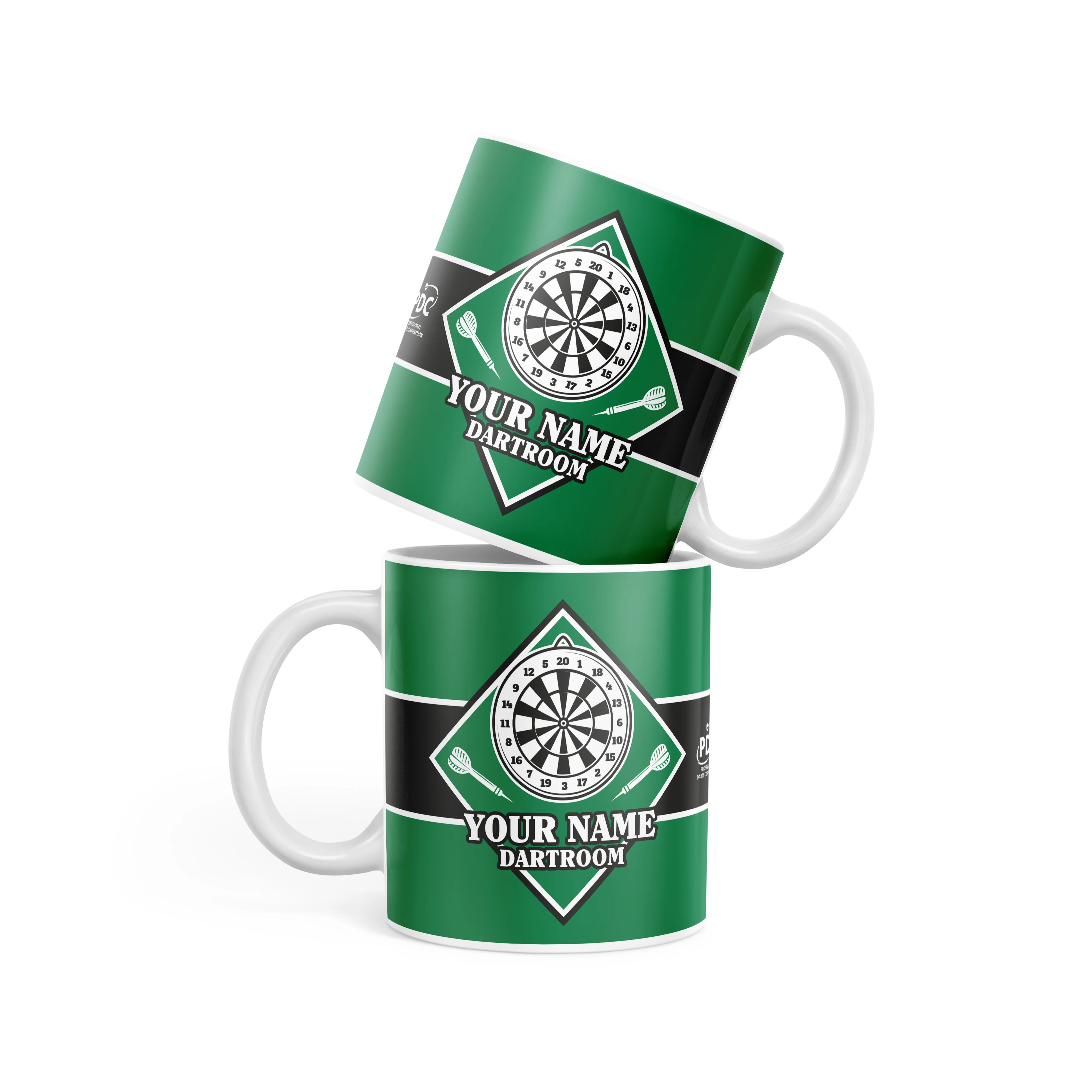 Personalised Dartroom Green Mug
