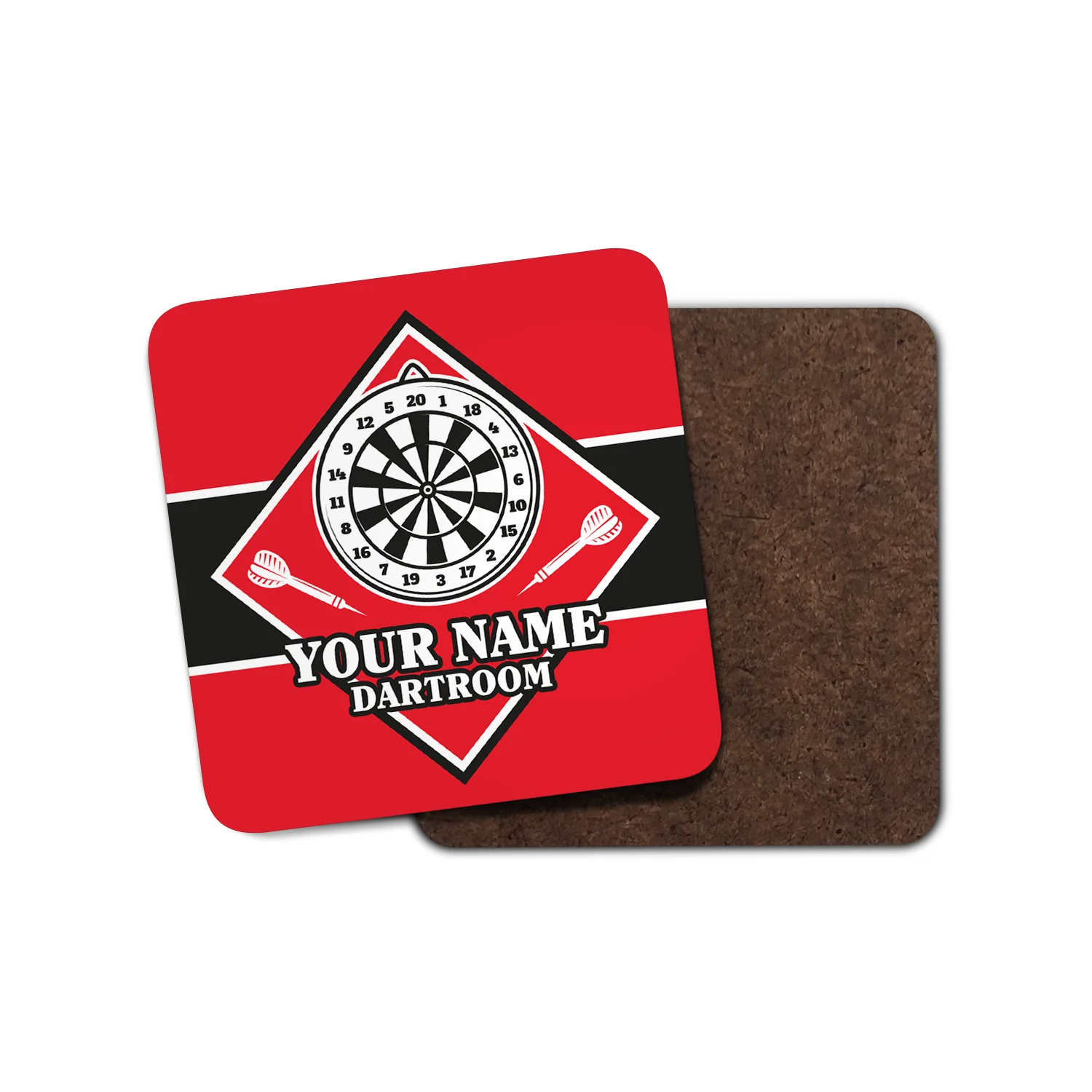 Personalised Red Dartboard Coaster