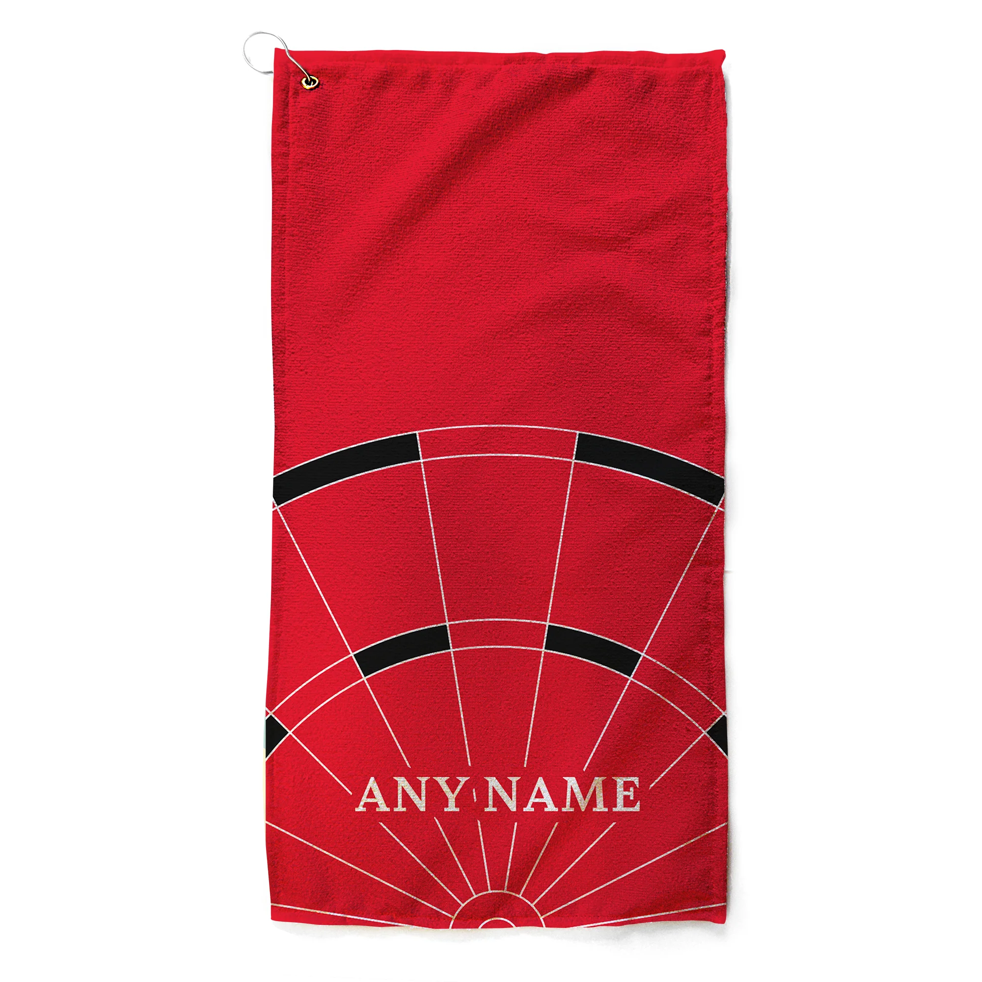 Personalised Red Dartboard Golf Towel