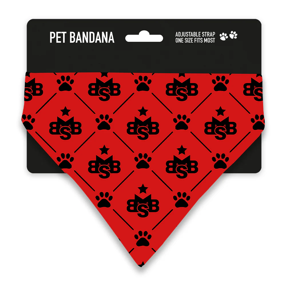 Michael Smith Red Logo Pet Bandana